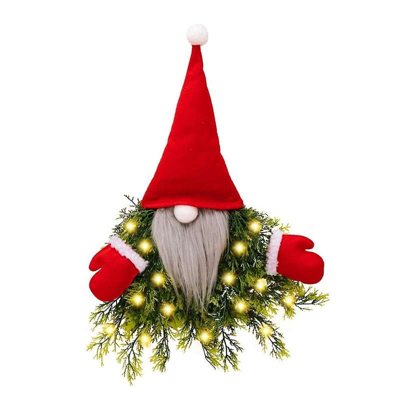 Christmas Decorations Glowing Faceless Old Man Christmas Wreath Hanging Window Decoration Door Hangi