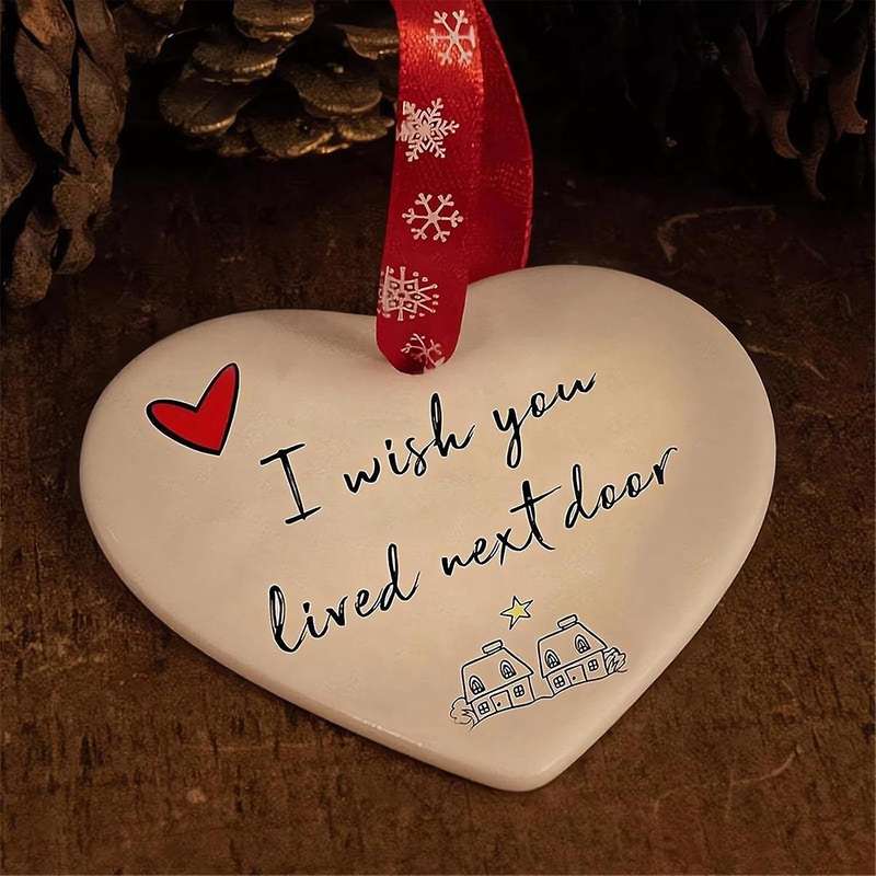 Christmas Decorations Heart Hanging Ornament Ceramics Ornament Decor Perfect for Friends Couples Chr