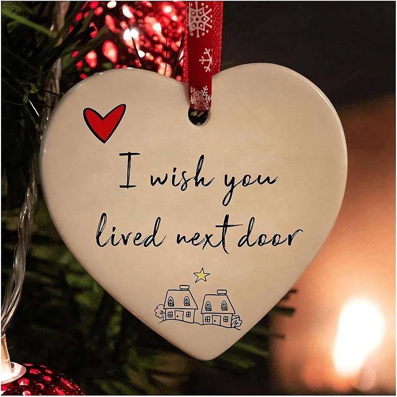Christmas Decorations Heart Hanging Ornament Ceramics Ornament Decor Perfect for Friends Couples Chr