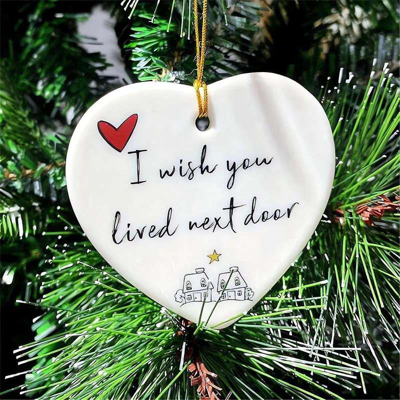 Christmas Decorations Heart Hanging Ornament Ceramics Ornament Decor Perfect for Friends Couples Chr