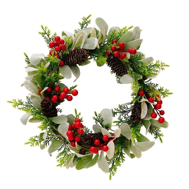 Christmas Decorations Christmas Red Fruit Wreath Rabbit Ear Grass Wreath Window Door Hanging