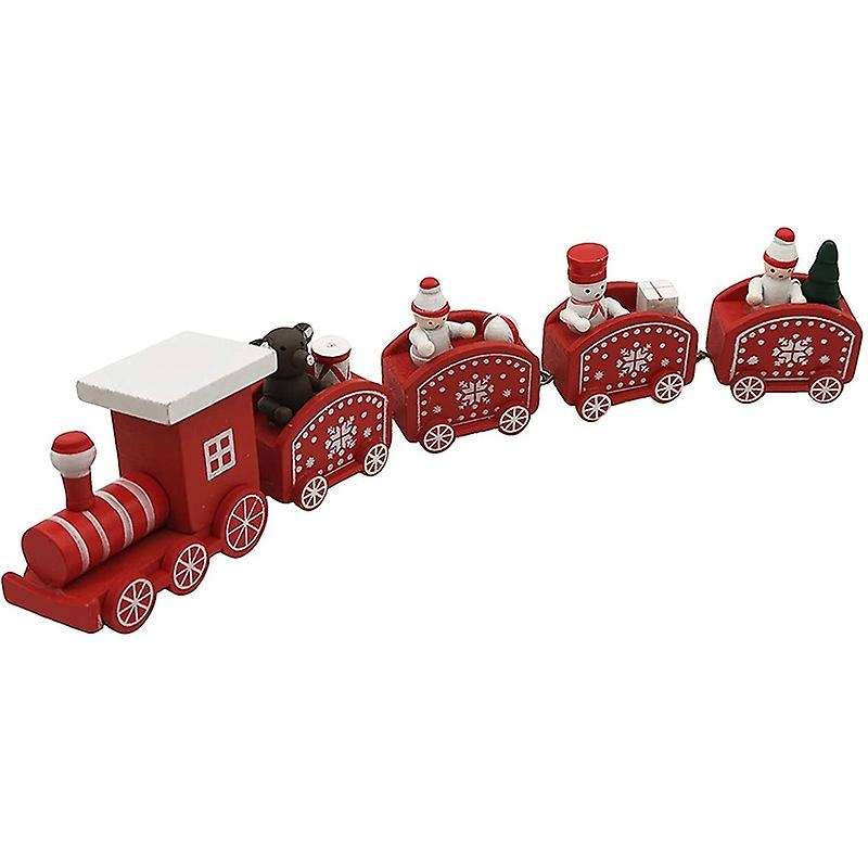 Christmas Decorations Cartoon Cute Mini Wooden Train Ornaments Kids Gift Toys for Party Kindergarten