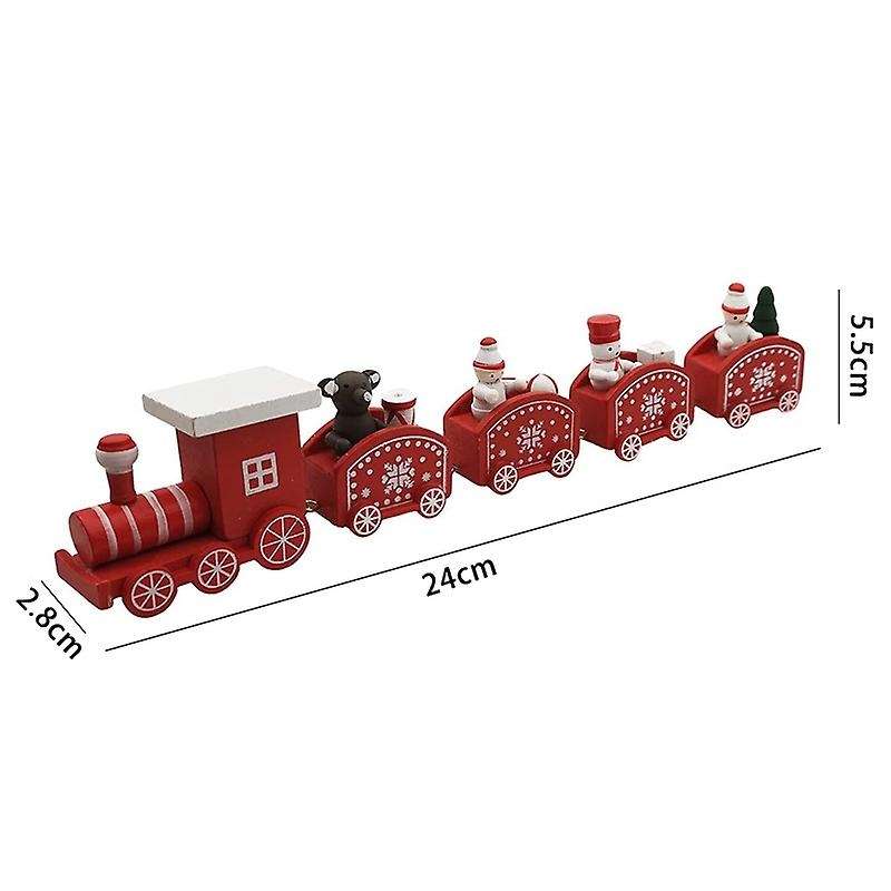 Christmas Decorations Cartoon Cute Mini Wooden Train Ornaments Kids Gift Toys for Party Kindergarten