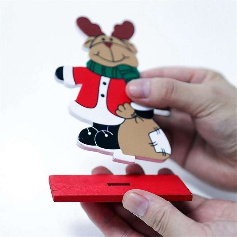 Christmas Decor,Festive Santa- - Xmas Christmas Tree Snowflake Wood Crafts Xmas Ornaments Display Pr
