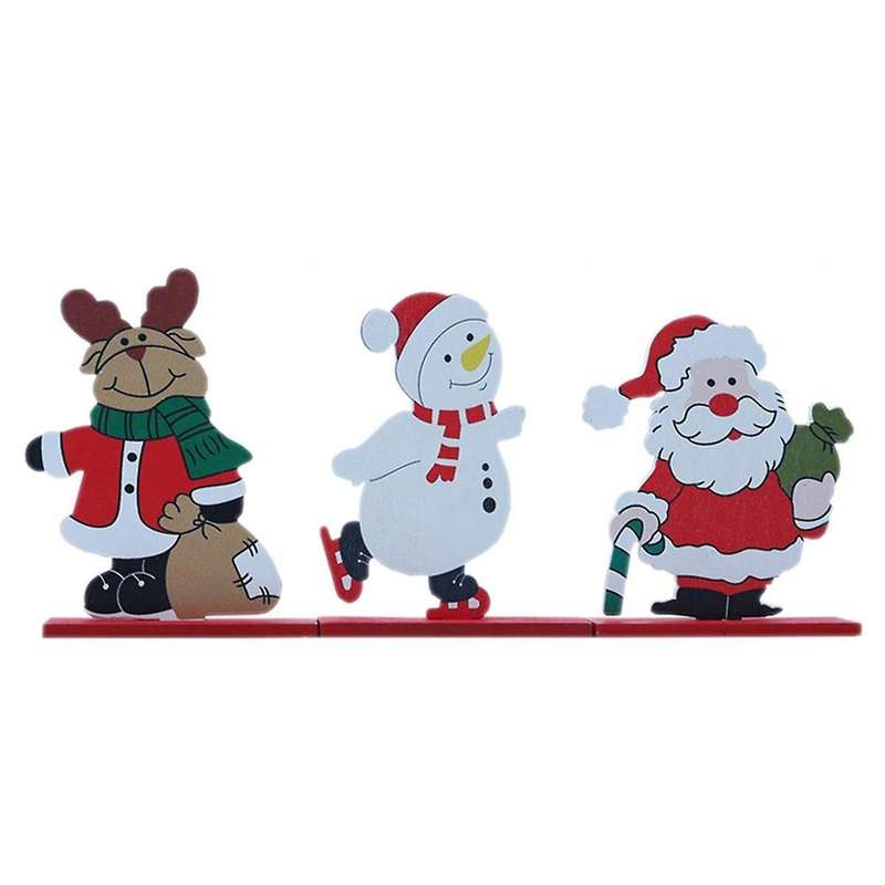 Christmas Decor,Festive Santa- - Xmas Christmas Tree Snowflake Wood Crafts Xmas Ornaments Display Pr