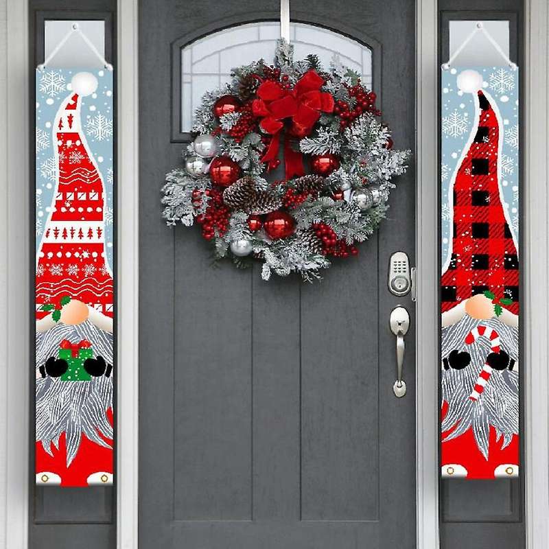 Christmas Decorations for Home Merry Christmas Couplet Banner Party House Door Porch Hanging Flags D