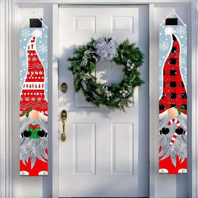 Christmas Decorations for Home Merry Christmas Couplet Banner Party House Door Porch Hanging Flags D