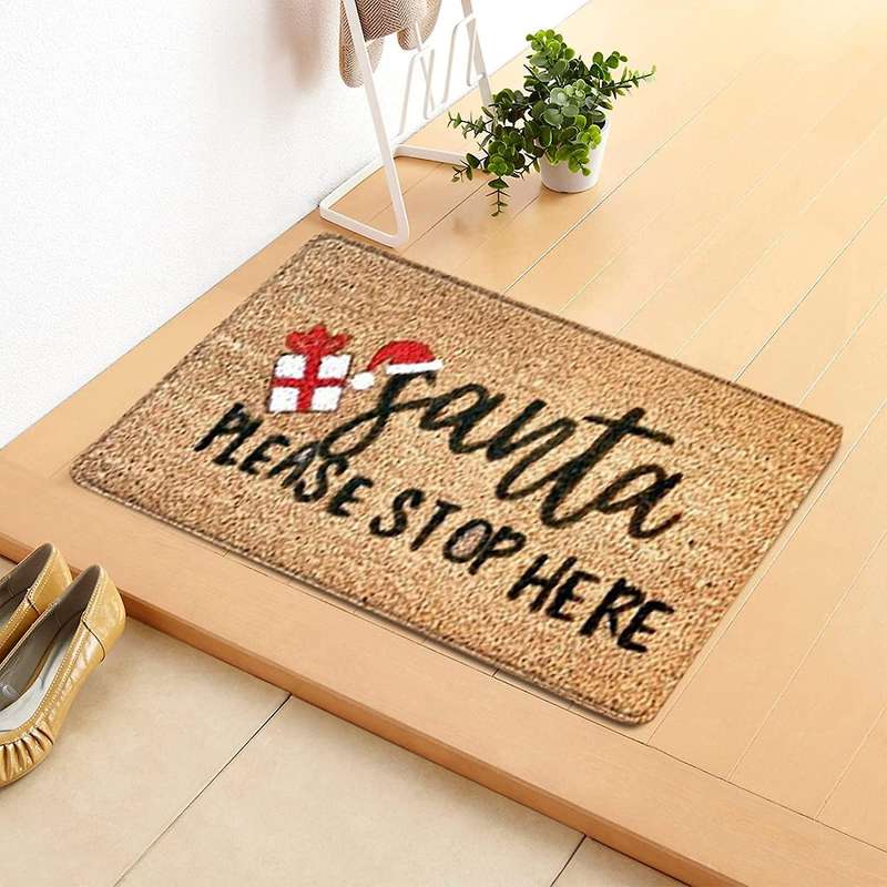 Christmas Doormat Christmas Doormat Decoration Entrance Floor Carpet Non Slip Blanket Indoor Outdoor