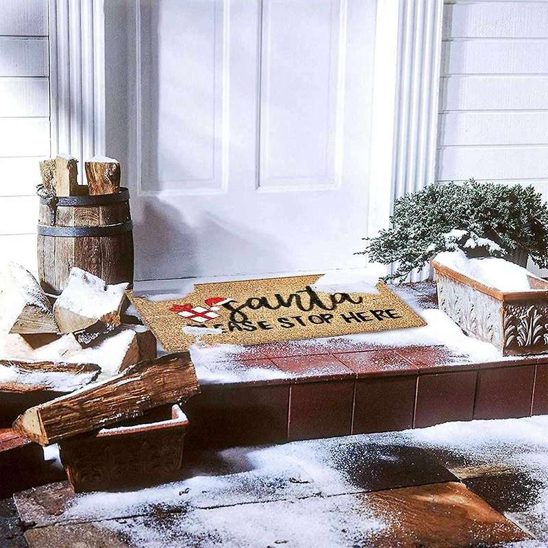 Christmas Doormat Christmas Doormat Decoration Entrance Floor Carpet Non Slip Blanket Indoor Outdoor