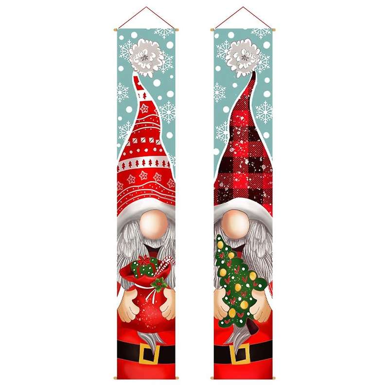 Christmas Door Decorations Hanging Outdoor Couplets for Xmas Festive Merry Christmas Banner Front Po