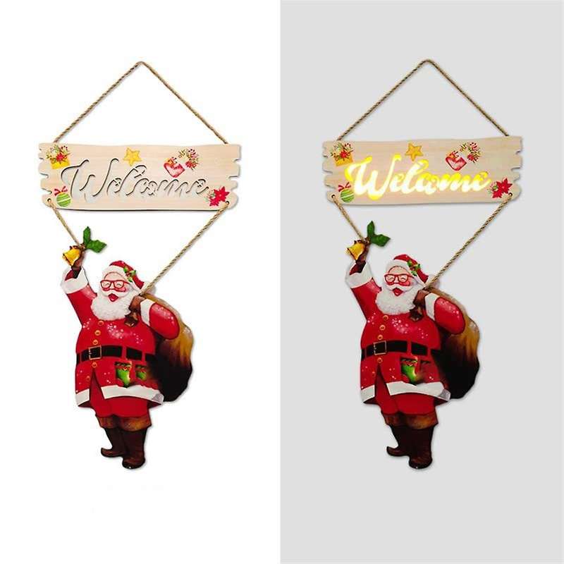 Christmas Door Sign Decoration Christmas Hanging Sign Sign for Front Door Welcome Wooden Country Han