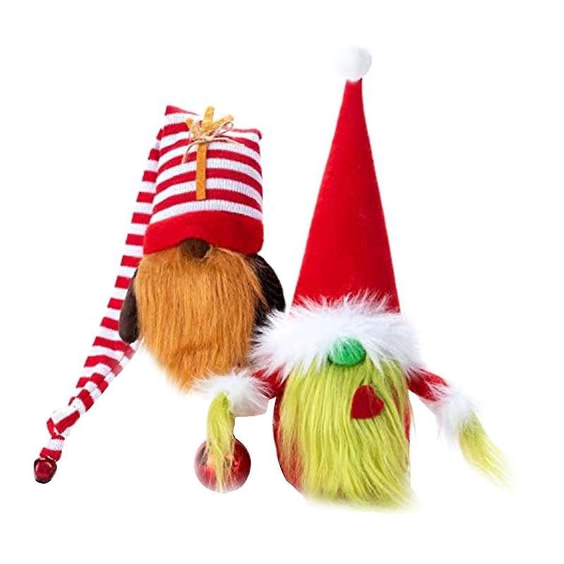 Christmas Gnomes Decorations 2-pack Handmade Plush Gnomes Scandinavian Santa Elf Christmas Table Tie
