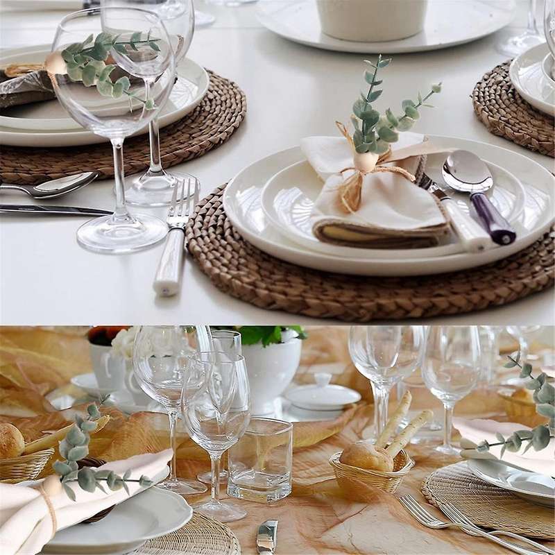 Christmas Floral Napkin Rings Set Of 24 Rustic Eucalyptus Napkin Ring Holders Spring Easter Ring Ho