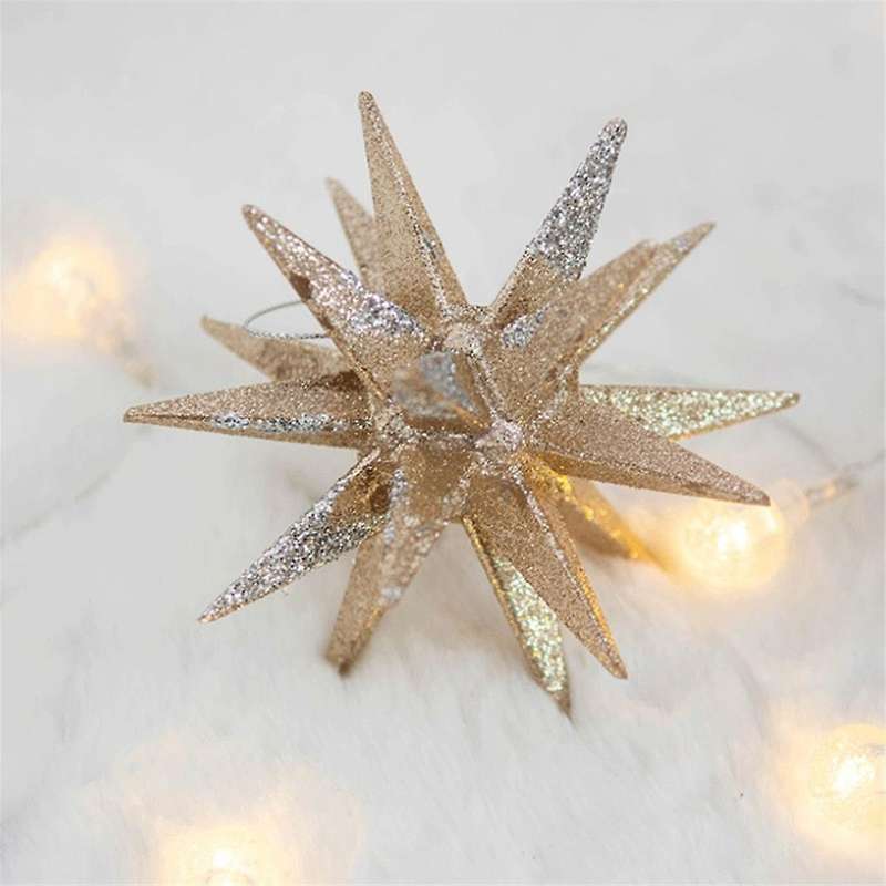Christmas Glitter Pendant Snowflake Star Wreath Xmas Tree Hanging Ornaments Home Christmas New Year
