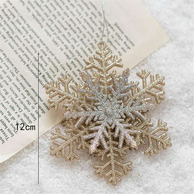 Christmas Glitter Pendant Snowflake Star Wreath Xmas Tree Hanging Ornaments Home Christmas New Year