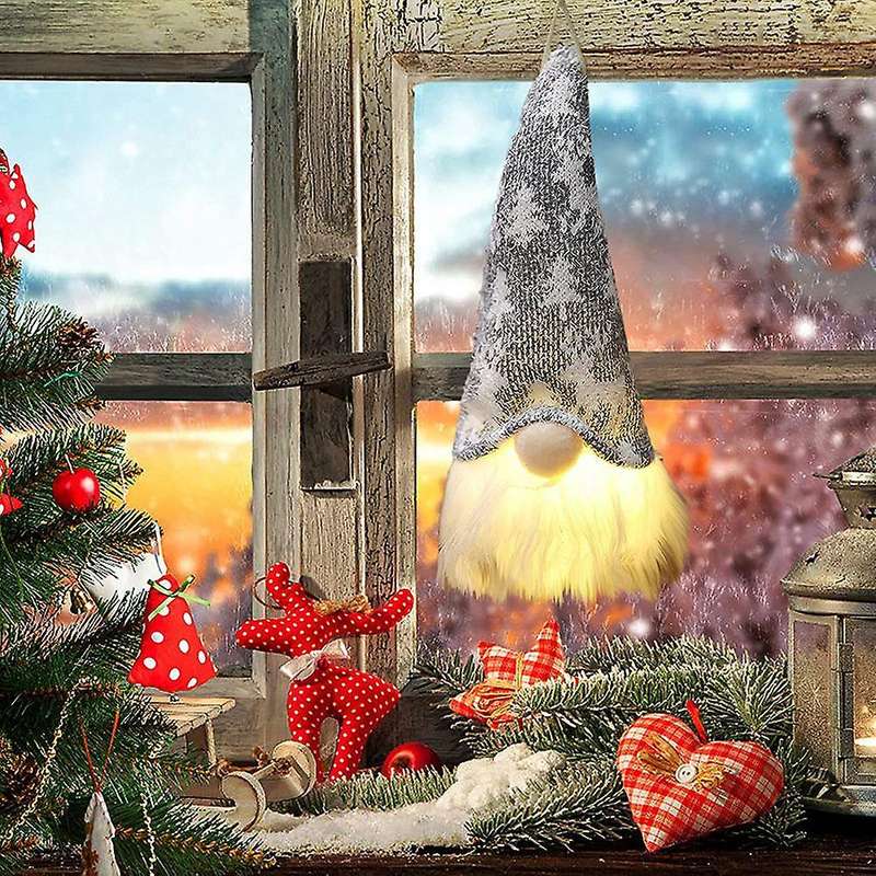 Christmas Gnomes Plush Decor, Glowing Santa Rudolph for Home Christmas Tree Decorations Christmas Or