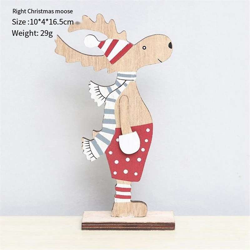 Christmas Home Decoration Wooden Christmas Decor Cartoon -deer Xmas Table Ornaments Christmas Reind
