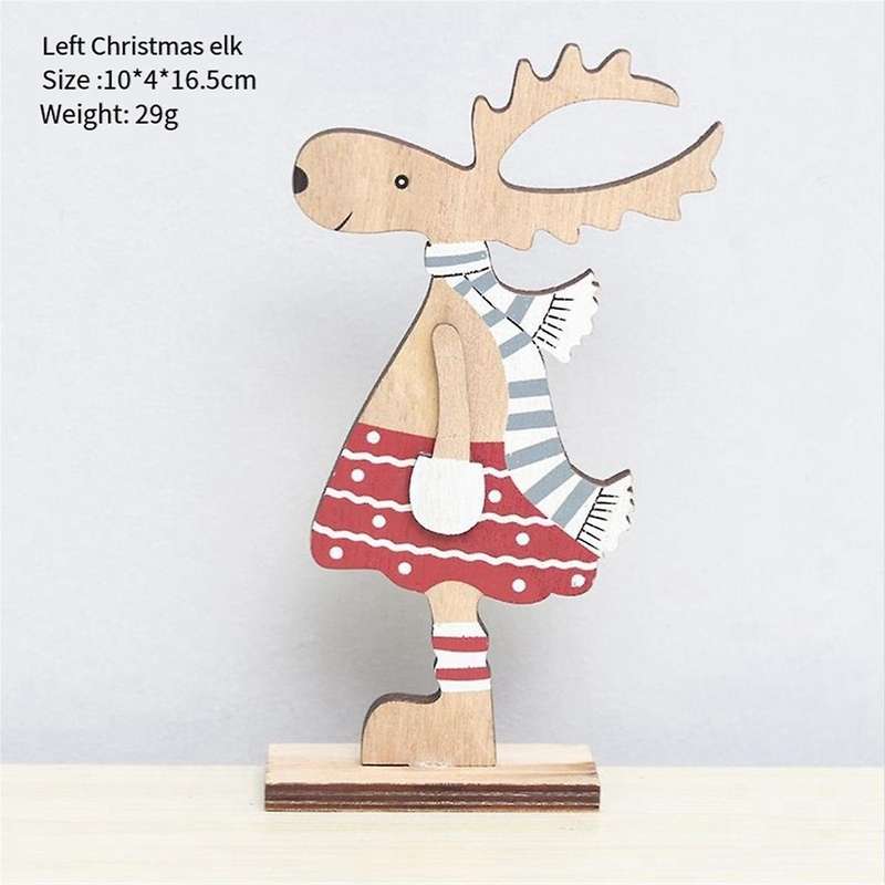 Christmas Home Decoration Wooden Christmas Decor Cartoon -deer Xmas Table Ornaments Christmas Reind