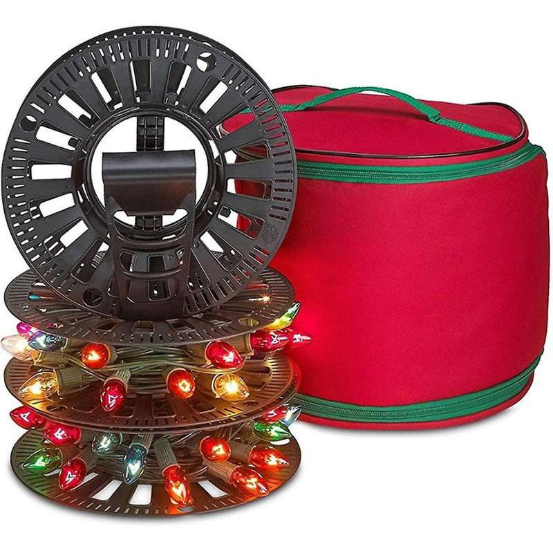Christmas Light Storage Bag, Heavy Duty 600d Fabric with Reinforced Handle, Waterproof & Anti-tear C