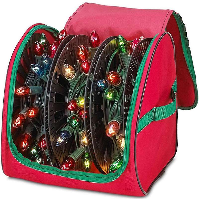 Christmas Light Storage Bag, Heavy Duty 600d Fabric with Reinforced Handle, Waterproof & Anti-tear C