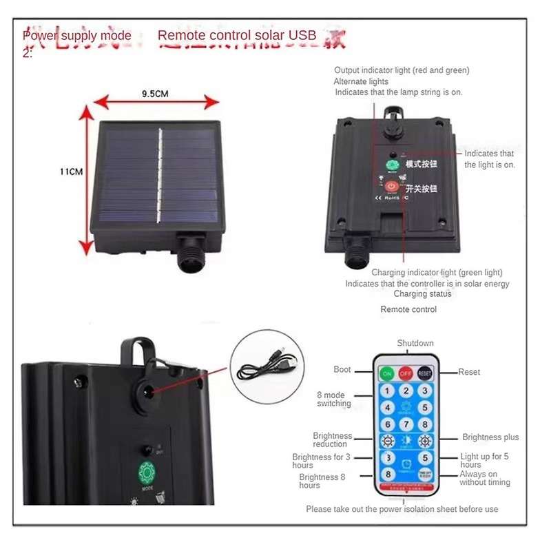 Christmas Lights 30 Led Christmas String Lights Solar Energy for Indoor Outdoor , Eaves, House Xmas
