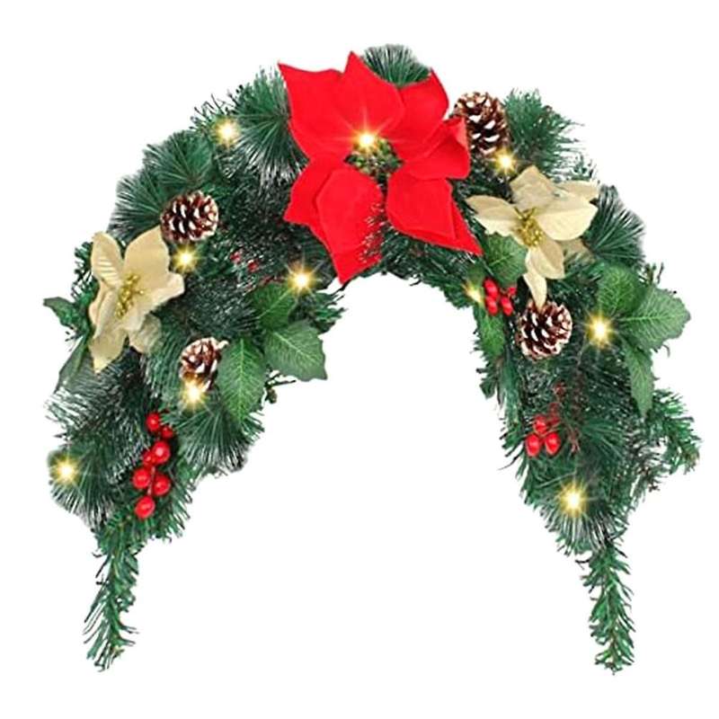 Christmas Mailbox with Lights Berry Red Flowers Clusters Pine Cones, Mailbox Christmas Outdoor, Chri