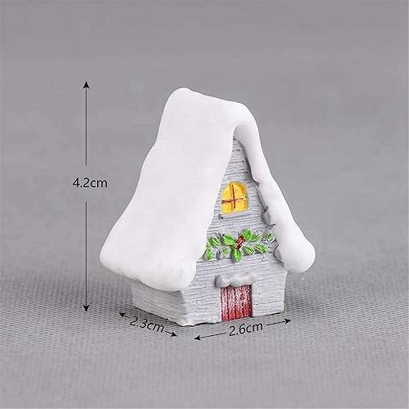 Christmas Miniatures Figurines, Mini Christmas Snow House Decor Ornaments, Christmas Doll House Fair