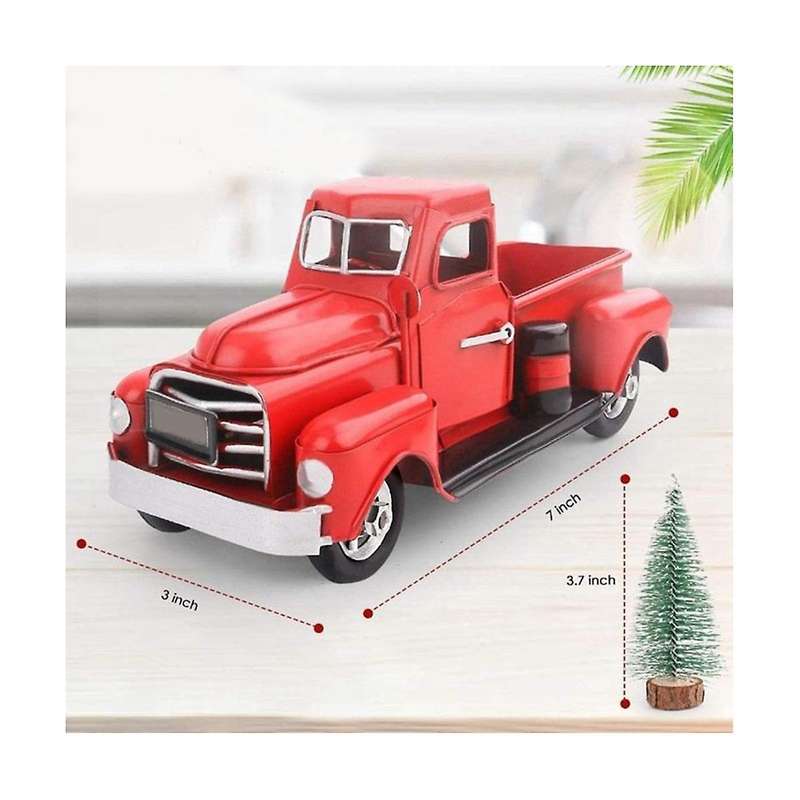 Christmas Metal Truck Ornament Christmas Gift Retro Red Truck Christmas Ornament Pickup Truck
