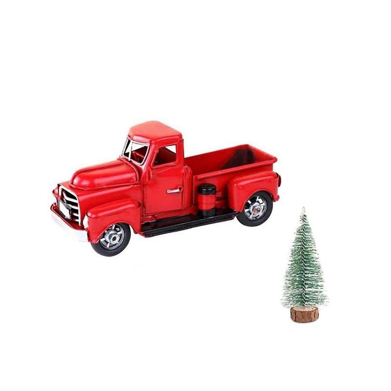 Christmas Metal Truck Ornament Christmas Gift Retro Red Truck Christmas Ornament Pickup Truck