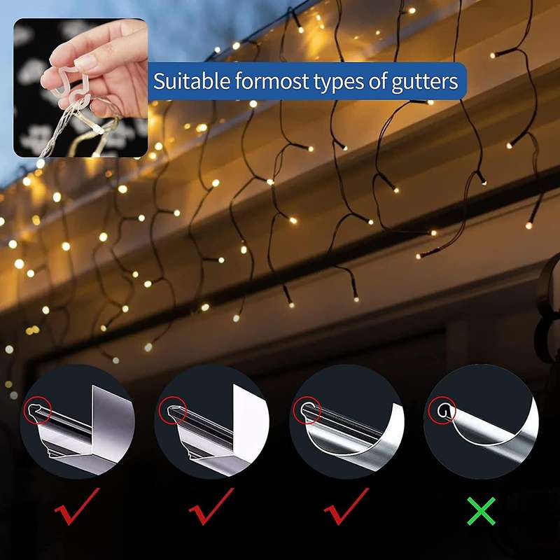 Christmas Light Clips , 100 Pack Holiday Light Clips, for Outside String Lights Hanging Roof Icicle