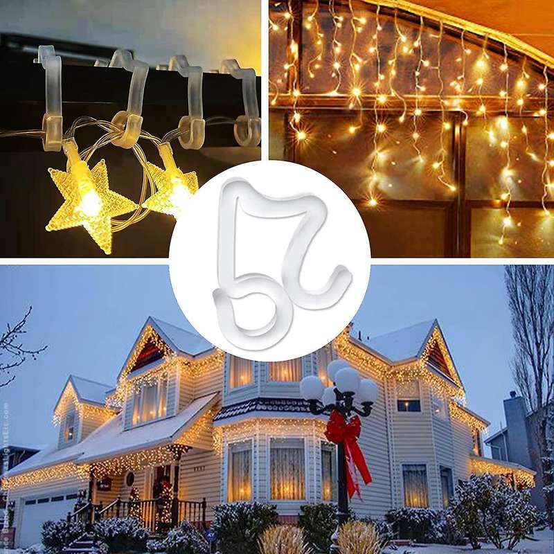 Christmas Light Clips , 100 Pack Holiday Light Clips, for Outside String Lights Hanging Roof Icicle