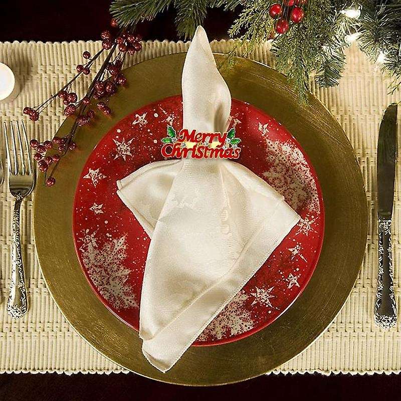 Christmas Napkin Rings Set of 12,Napkin Rings Holders for Christmas Dinning Table Setting-Wedding Re