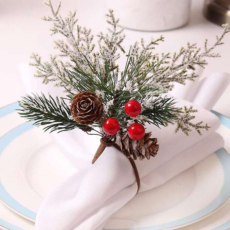 Christmas Napkin Rings Set Of 12, Napkin Holder Rings