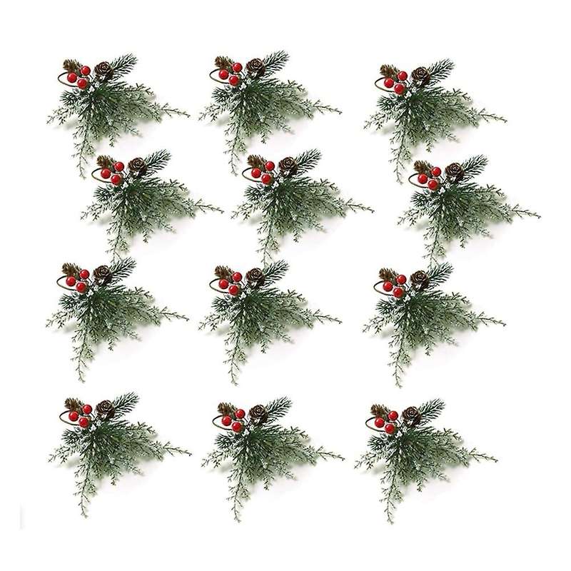 Christmas Napkin Rings Set Of 12, Napkin Holder Rings