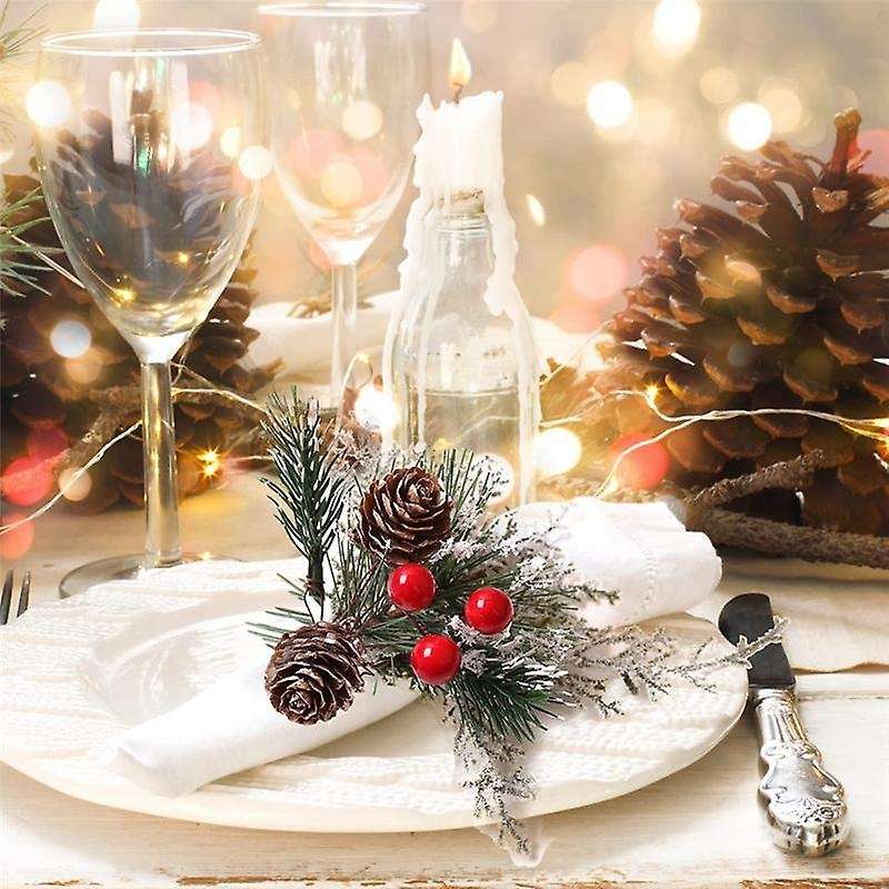 Christmas Napkin Rings Set Of 6, Napkin Holder Rings