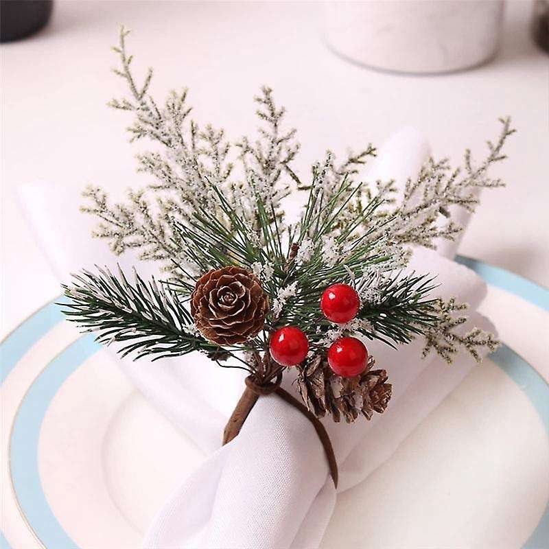 Christmas Napkin Rings Set Of 6, Napkin Holder Rings