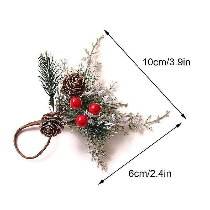 Christmas Napkin Rings Set Of 6, Napkin Holder Rings