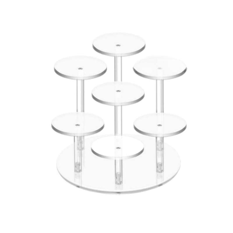 Christmas Ornament Display Stand 7 Columns Acrylic Transparent Display Stand for Cupcake, Jewelry Di
