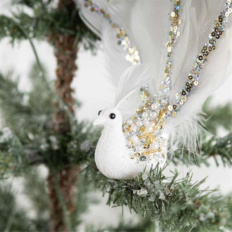 Christmas Ornaments Decorations -2Pcs the Spreads Its Tail Pendant for Christmas Decor Party Supplie