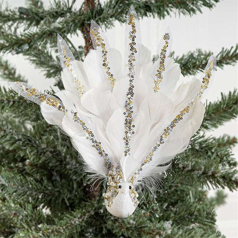 Christmas Ornaments Decorations -2Pcs the Spreads Its Tail Pendant for Christmas Decor Party Supplie