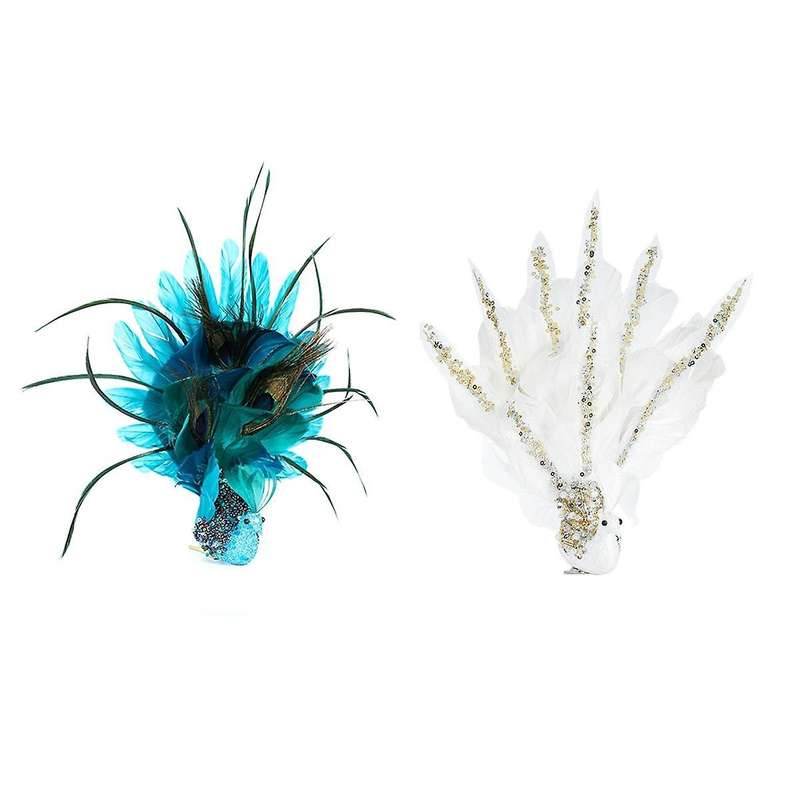 Christmas Ornaments Decorations -2Pcs the Spreads Its Tail Pendant for Christmas Decor Party Supplie
