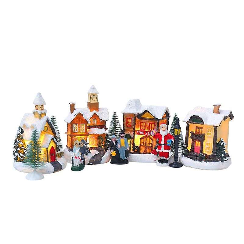 Christmas Party Home Decor Glowing Christmas Houses Village Christmas Decorations Snow House with Li