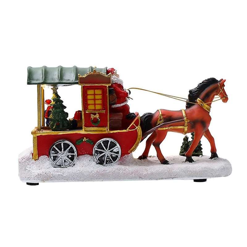 Christmas Ornaments Horse-Drawn Cart Santa Houses Village Home Decor Crafts Christmas Decorations Or