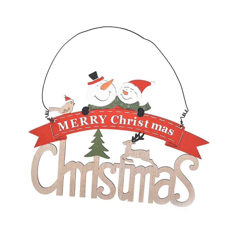 Christmas Ornaments Front Door Sign Tags Merry Christmas Sign Wooden Wood Tags Wood Decor Hanging Pe