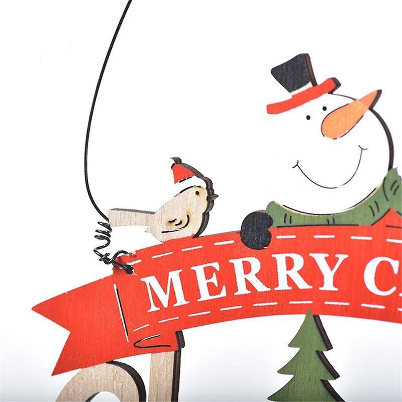Christmas Ornaments Front Door Sign Tags Merry Christmas Sign Wooden Wood Tags Wood Decor Hanging Pe