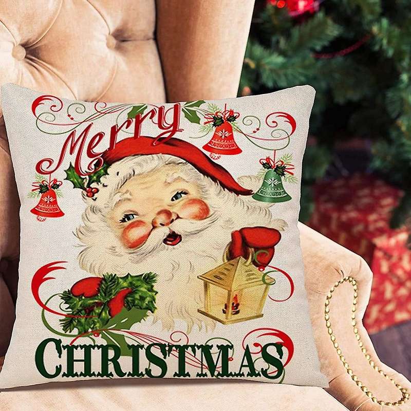 Christmas Pillow Covers 18X18 Set of 4 Farmhouse Decor Cushion Case for Couch Christmas Decorations