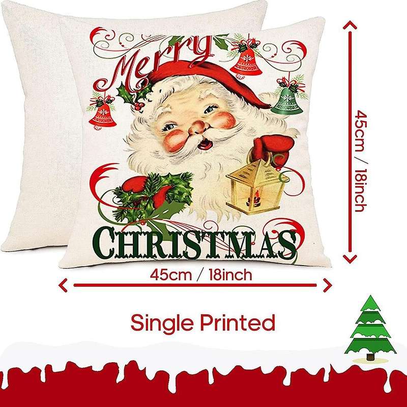 Christmas Pillow Covers 18X18 Set of 4 Farmhouse Decor Cushion Case for Couch Christmas Decorations