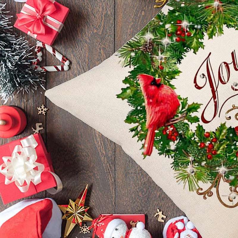 Christmas Pillow Covers 18X18 Set of 4 Farmhouse Decor Cushion Case for Couch Christmas Decorations