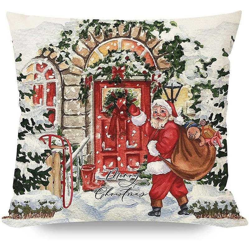 Christmas Pillow Covers 18X18 Set of 4 for Home Decorations, Christmas Decor Throw Pillows Cases for