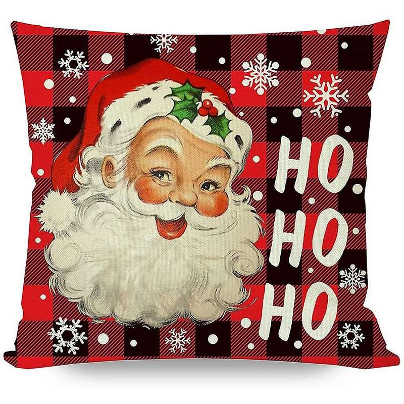 Christmas Pillow Covers 18X18 Set of 4 for Christmas Decorations, Farmhouse Decor Throw Pillows Case